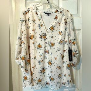 NWT Sara Michelle Floral Chiffon Fully Lined Top